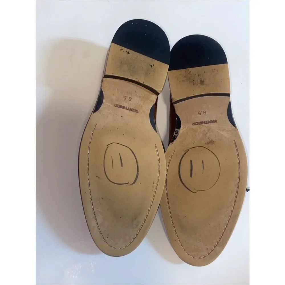 Two-Tone Brown Leather and Cream Canvas Oxford Shoes Winthrop Phillips